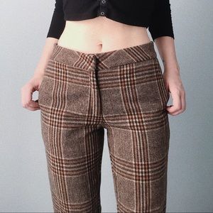 Plaid Straight Leg Pants